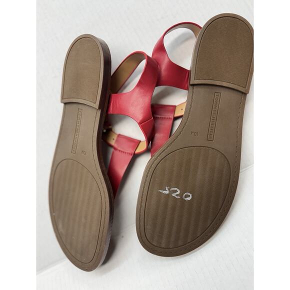 TOMMY HILFIGER Burke Lady Thongs Flat Thong Gladiator Sandals Red Size 10 - Picture 5 of 6